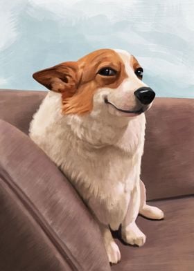 Smiling Corgi Dog Meme