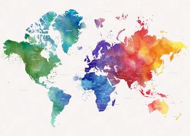 World Map Watercolor